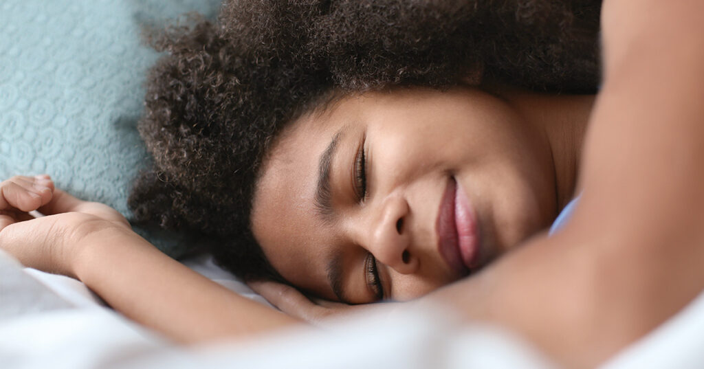 teen on pillow asleep