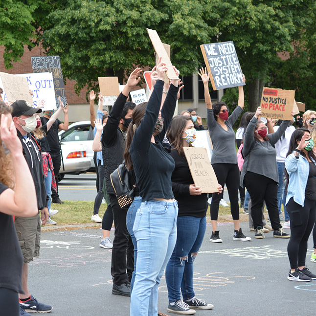 BLM Protests at Center of Main and Center Street in Manchester CT
